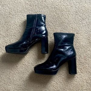 Black patent leather boot